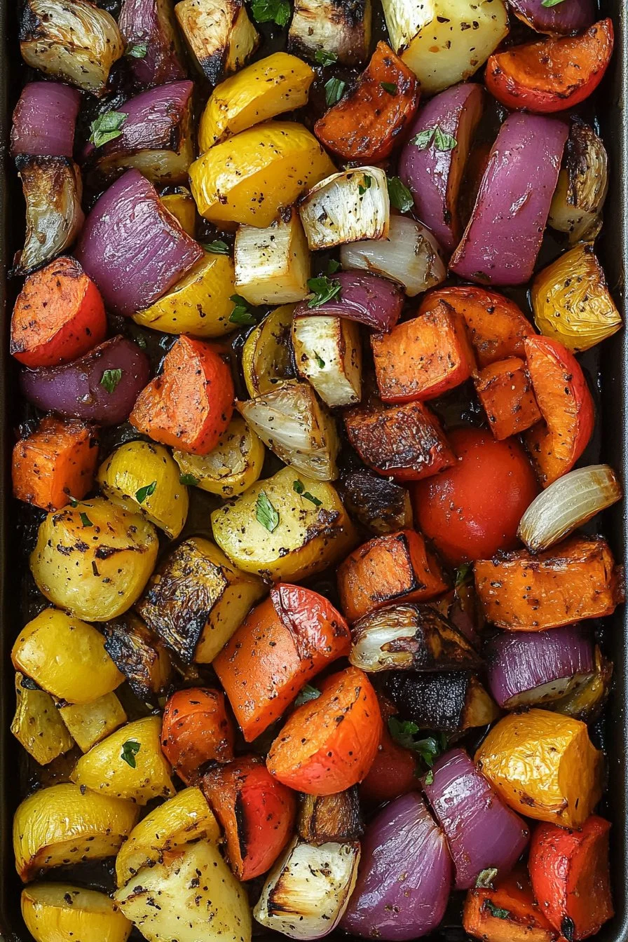 Pieczenie warzyw w piekarniku z octem balsamicznym