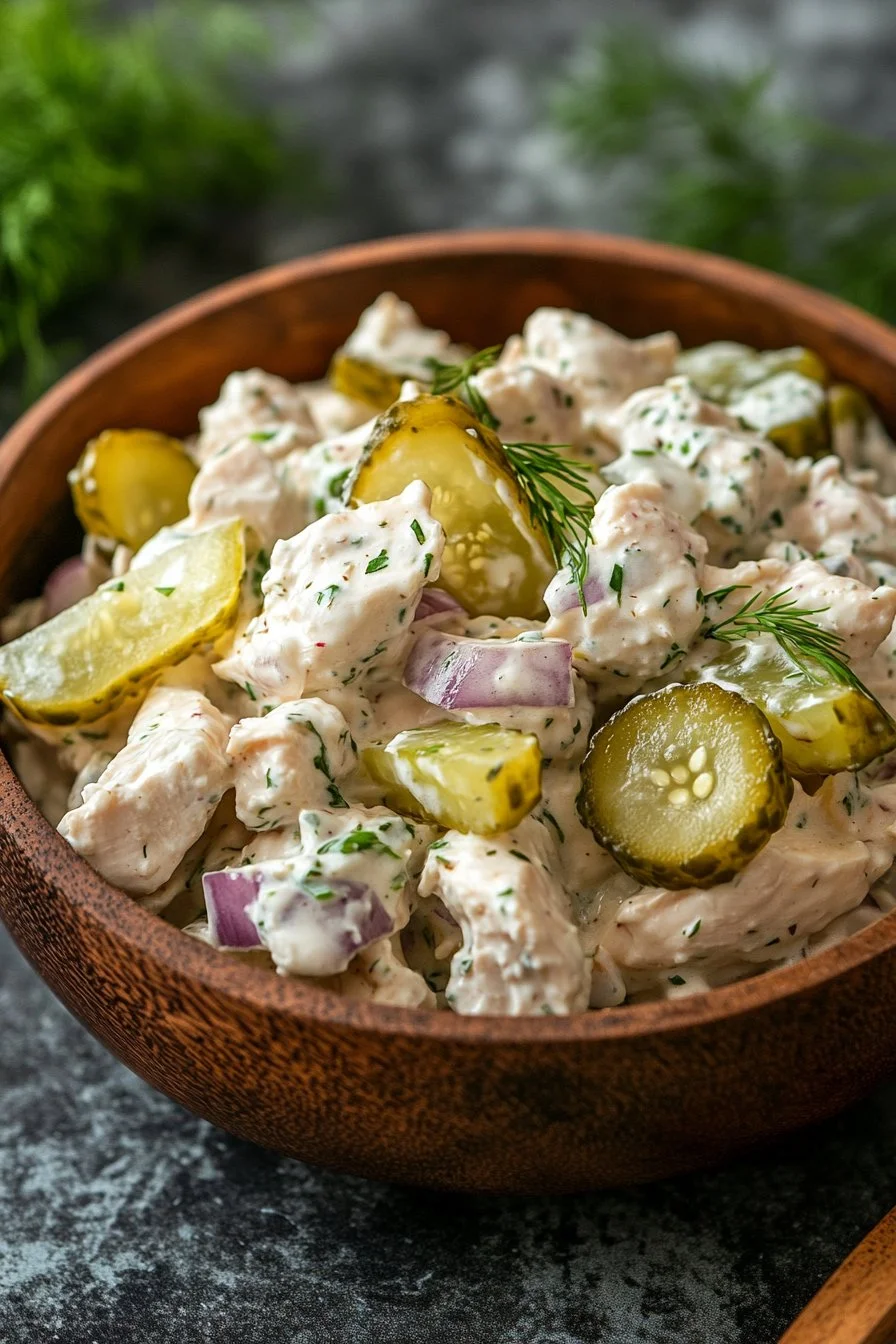 Sałatka z kurczaka z ogórkami kiszonymi
