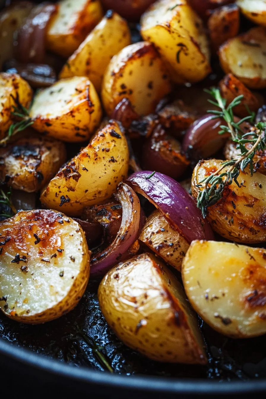Pieczone ziemniaki z cebulą - Łatwe i Pyszne