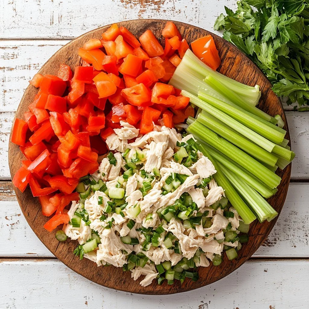 Sałatka z kurczaka w stylu Chicken Salad Chick z warzywami