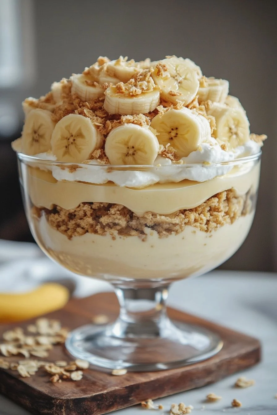 Łatwy 3-warstwowy budyń bananowy