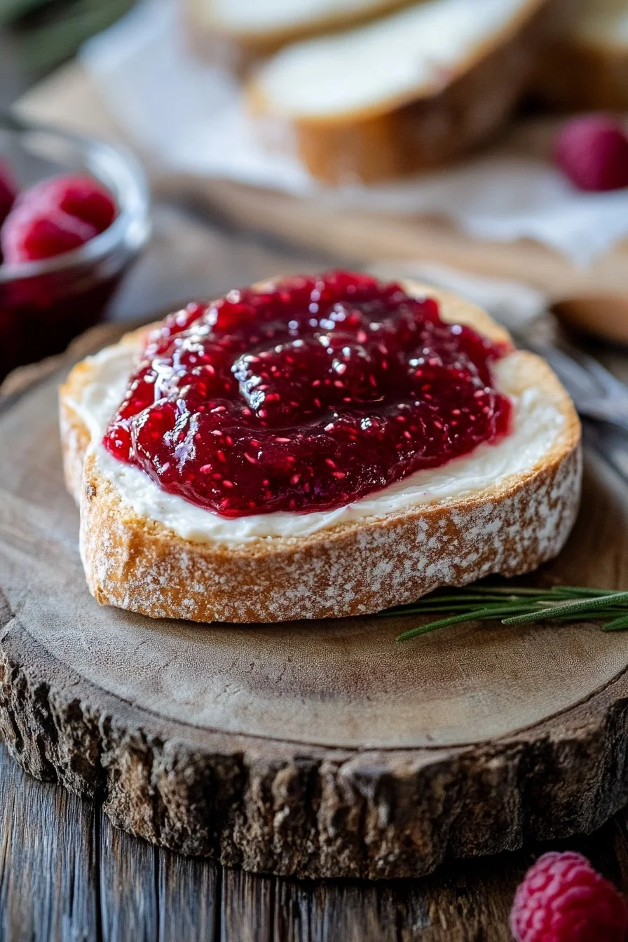 Ser z kremem i dżemem z jalapeño malinowym