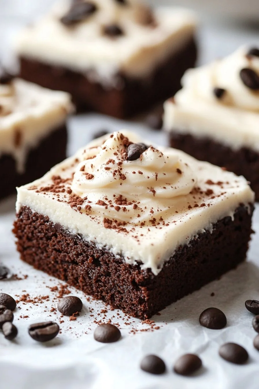 Brownie kawowe z lukrem