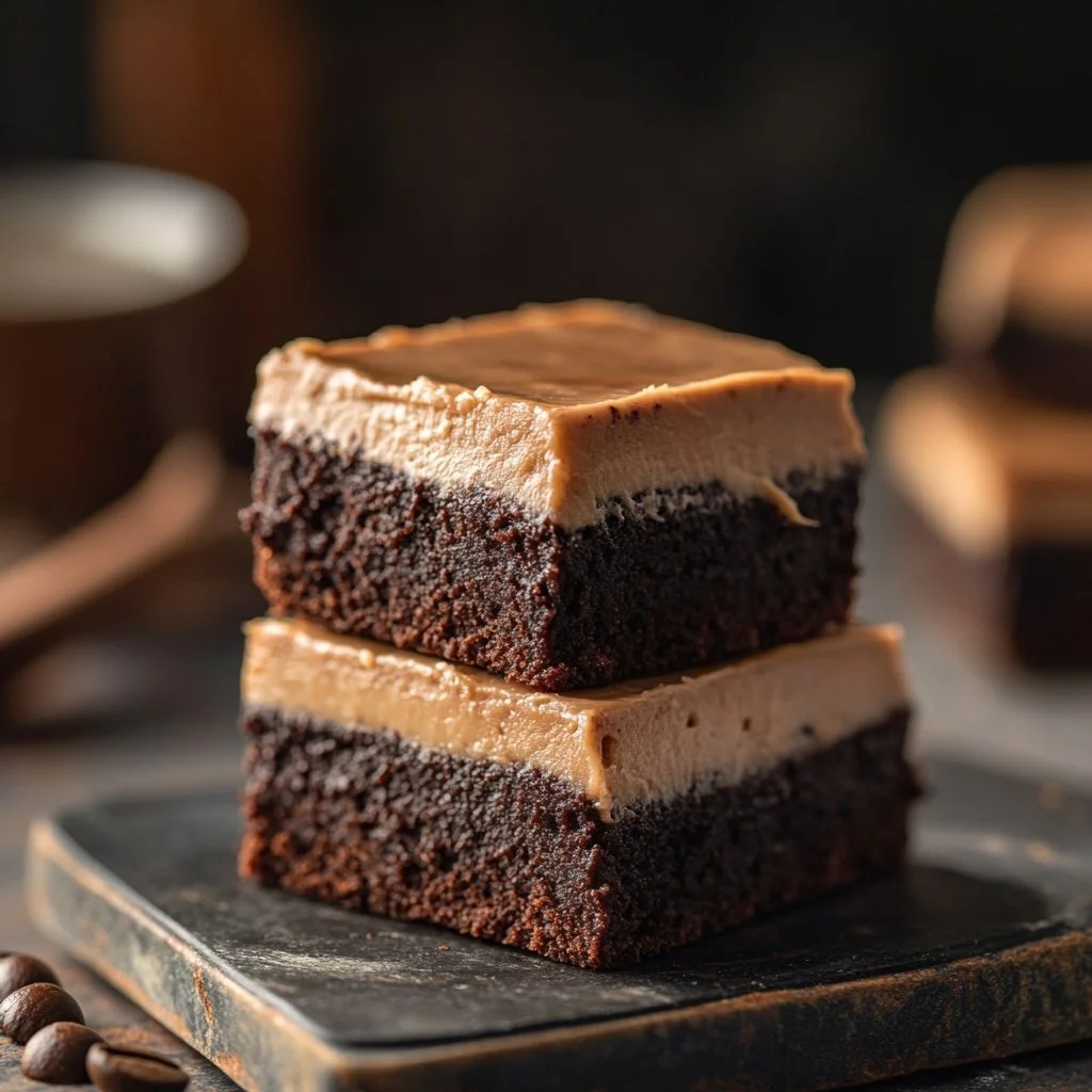 Brownie kawowe z lukrem - pyszny deser czekoladowy z posypką lukrów