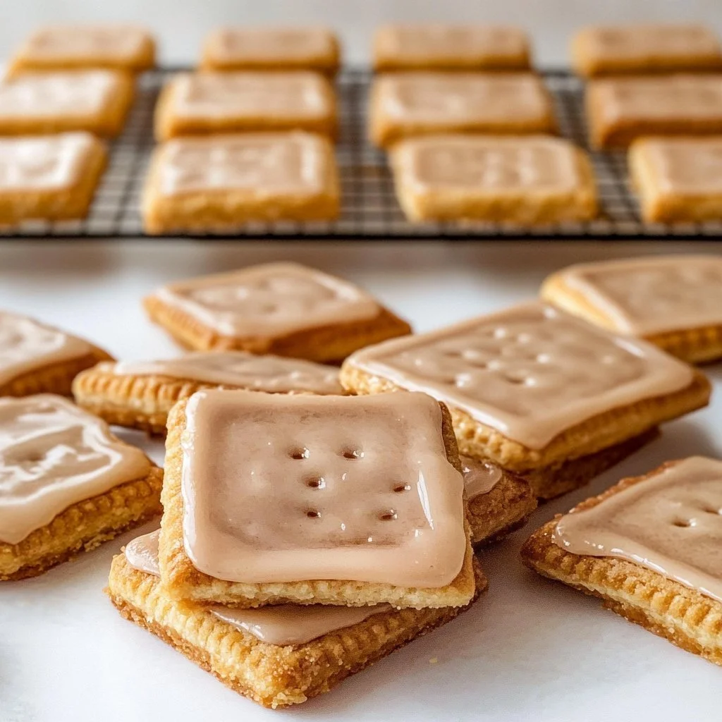 Ciasteczka Pop Tart z cukrem brązowym na talerzu