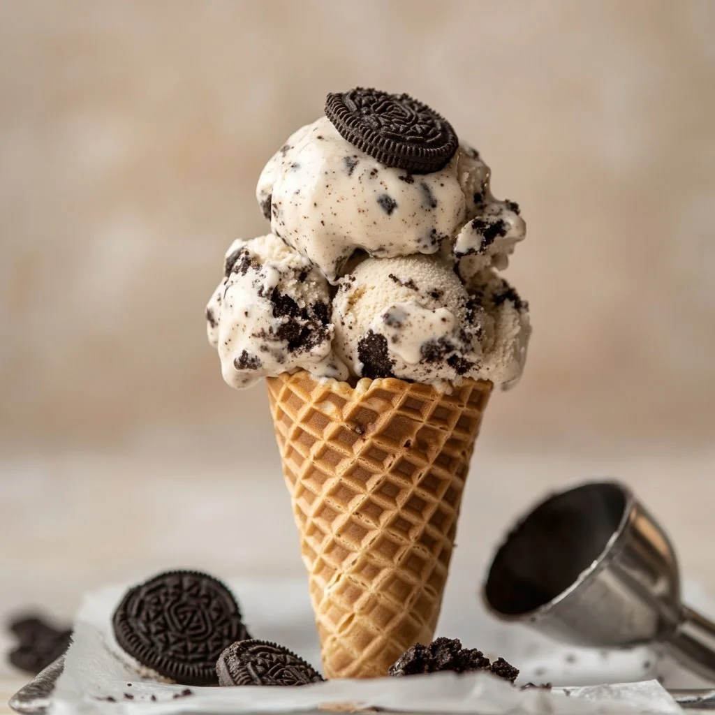 Lody Coffee Oreo z kremowym smakiem kawy i chrupiącymi kawałkami Oreo