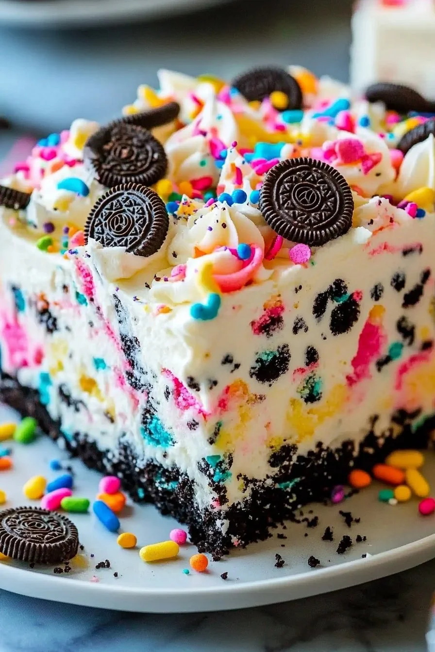 Ciasto Lodówkowe Funfetti z Oreos bez Pieczenia