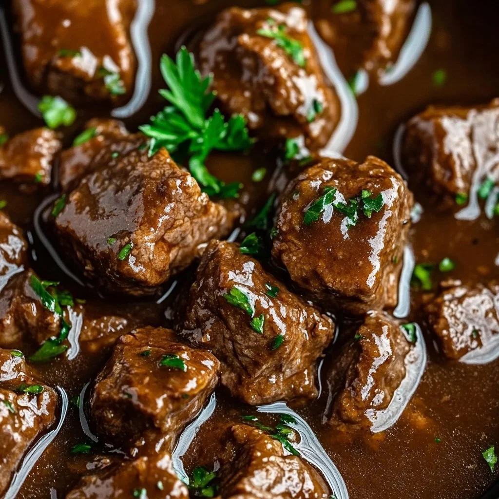 Wołowina w sosie i gravy z garnka powolnego