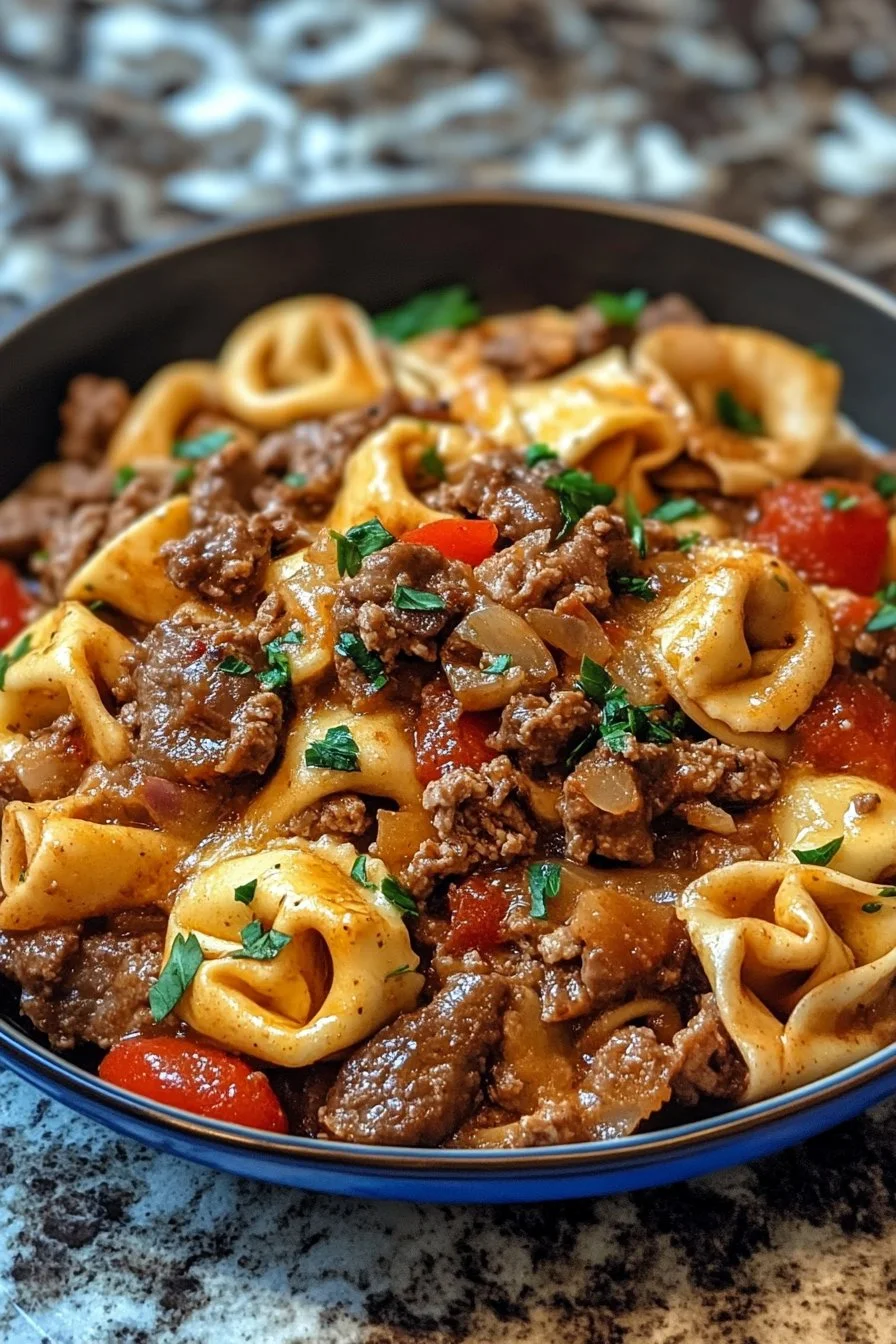 Tortellini z Philly Cheesesteak