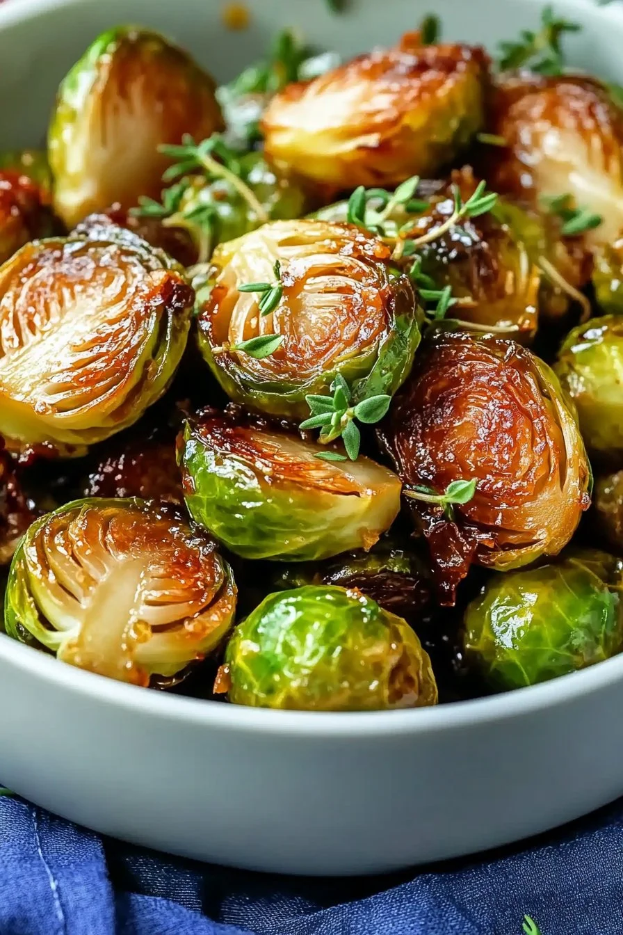 Chrupiąca miodowo-balsamiczna brukselka