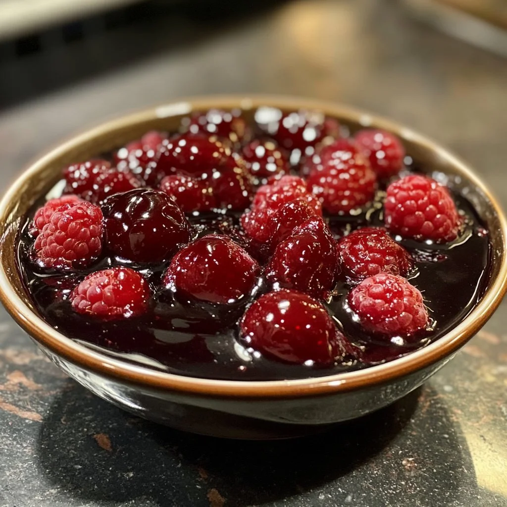Glazura z malin i balsamico na daniu