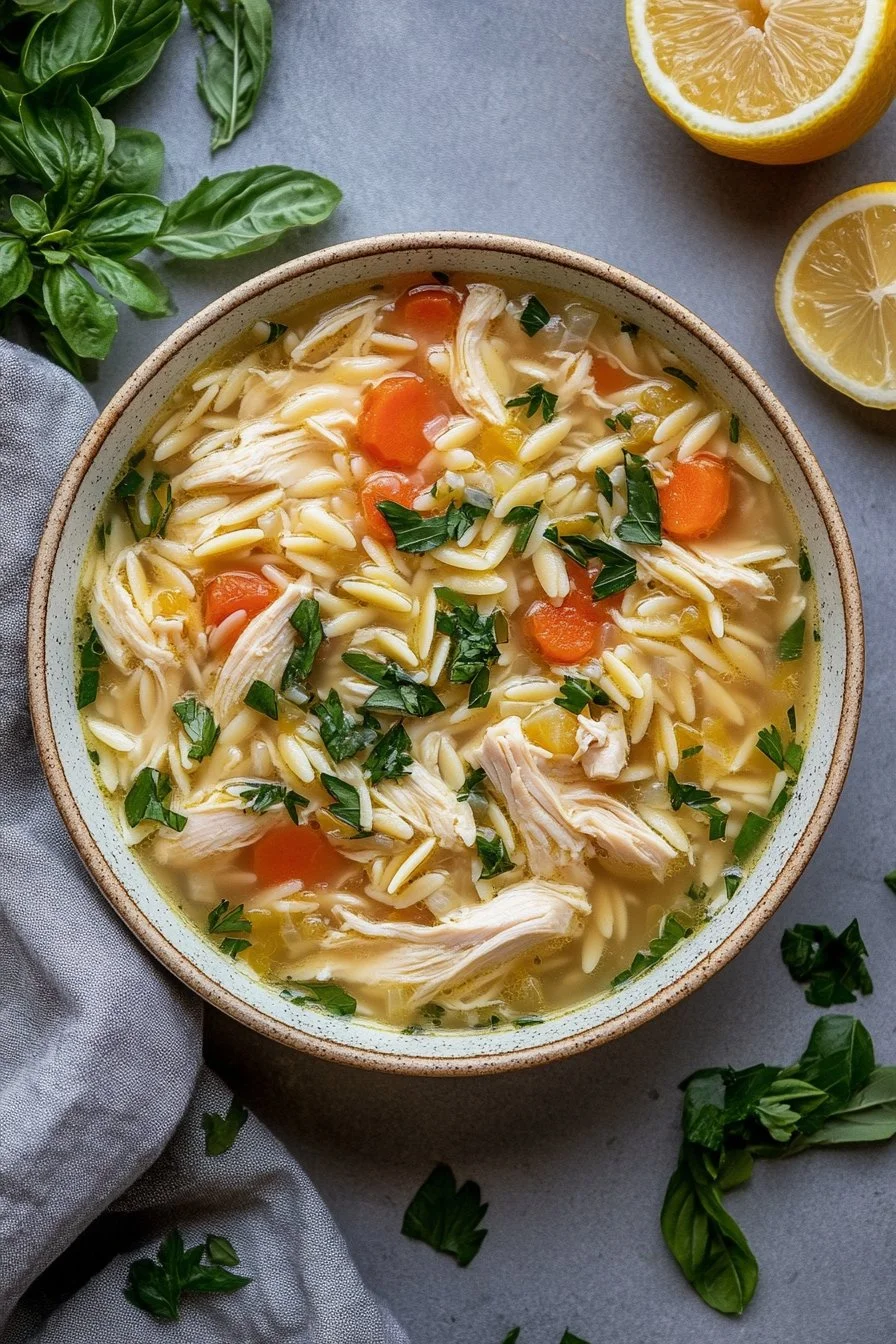 Najlepsza zupa cytrynowa z kurczaka i orzo