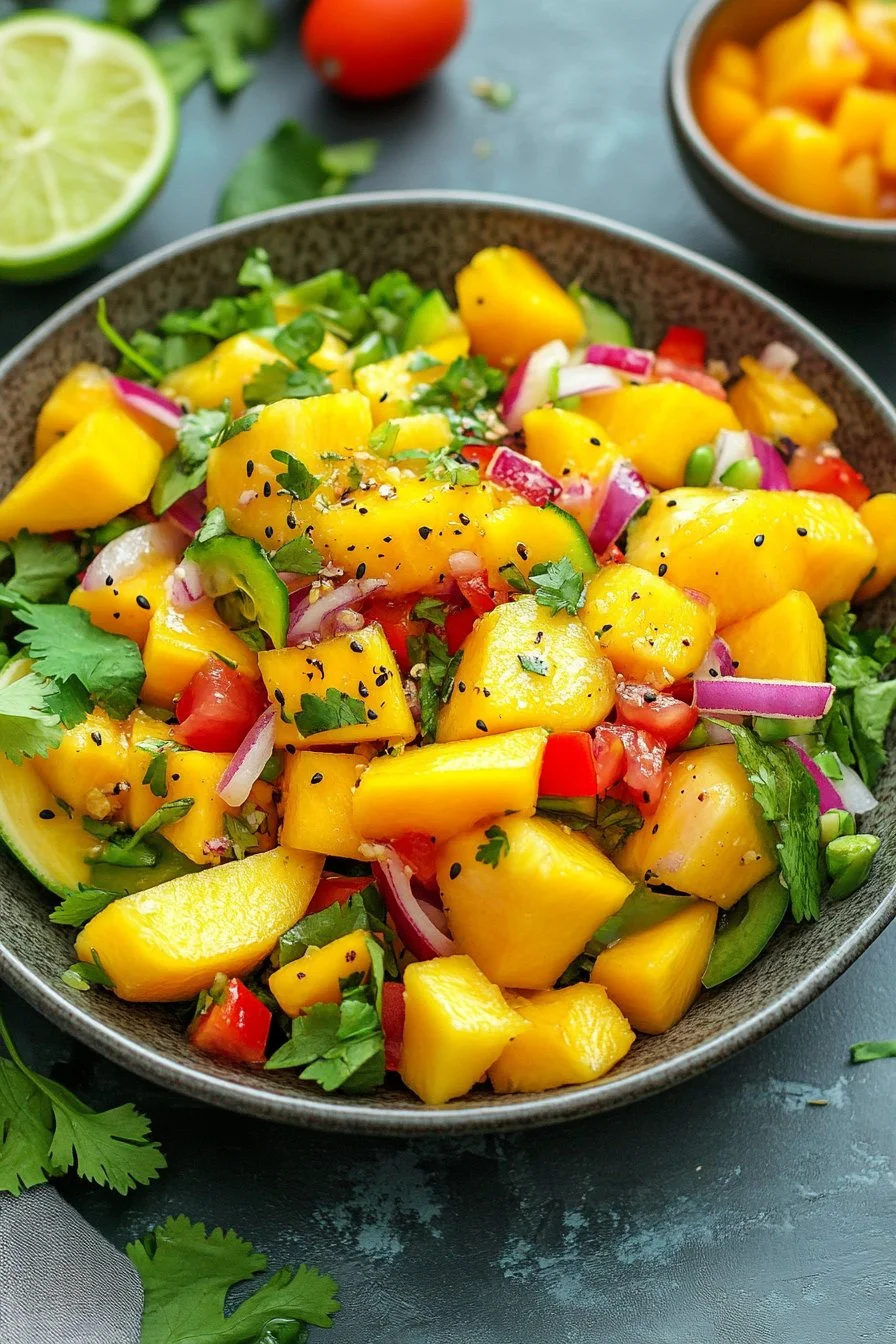 Odświeżająca sałatka z mango z dressingiem limonkowym