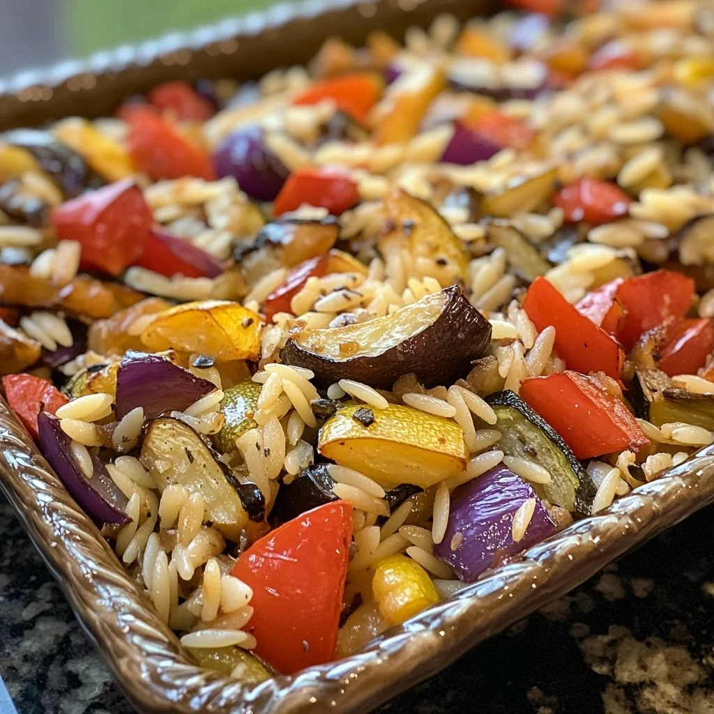 Orzo z pieczonymi warzywami według przepisu Iny Garten