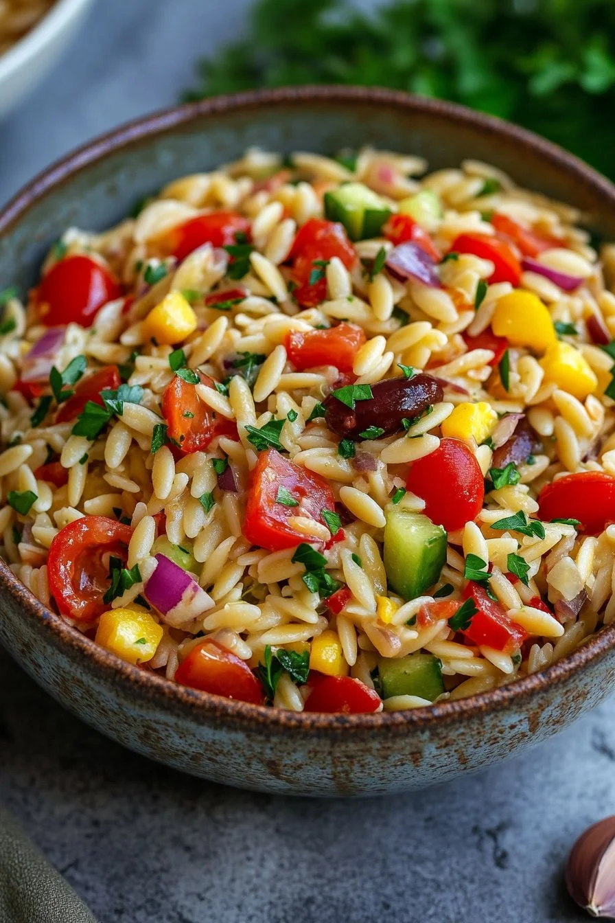 Sałatka Orzo w Stylu Śródziemnomorskim