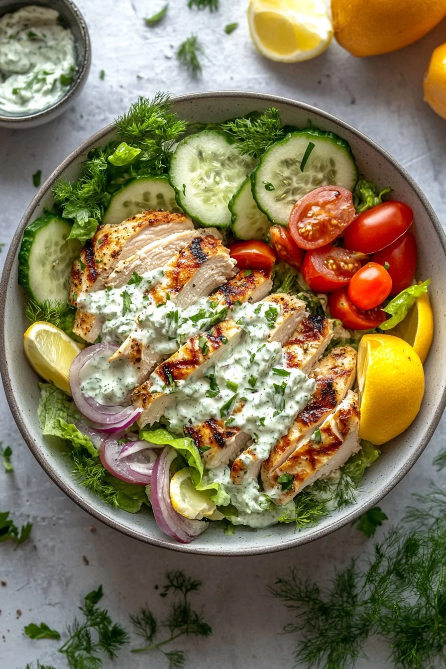 Sałatka z Kurczakiem Tzatziki