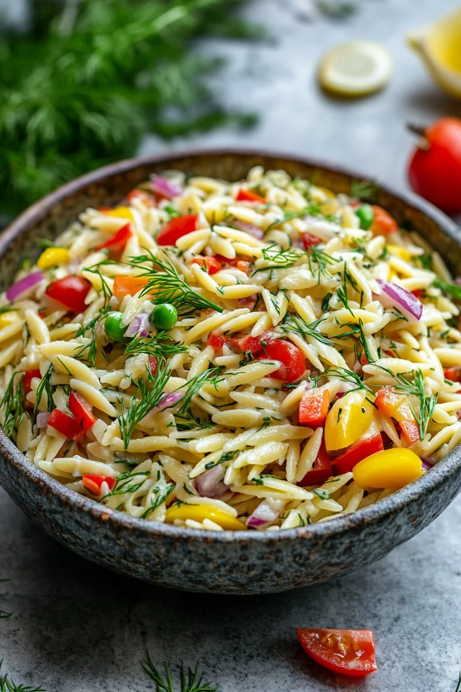 Sałatka z Orzo z Cytryną i Koprem