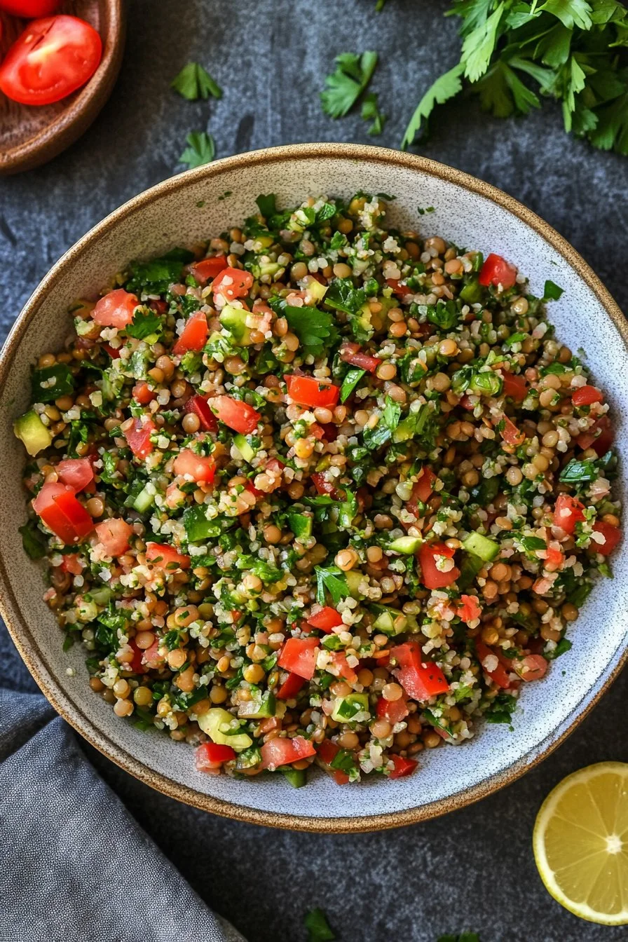 Sałatka z Tabbouleh z Soczewicy
