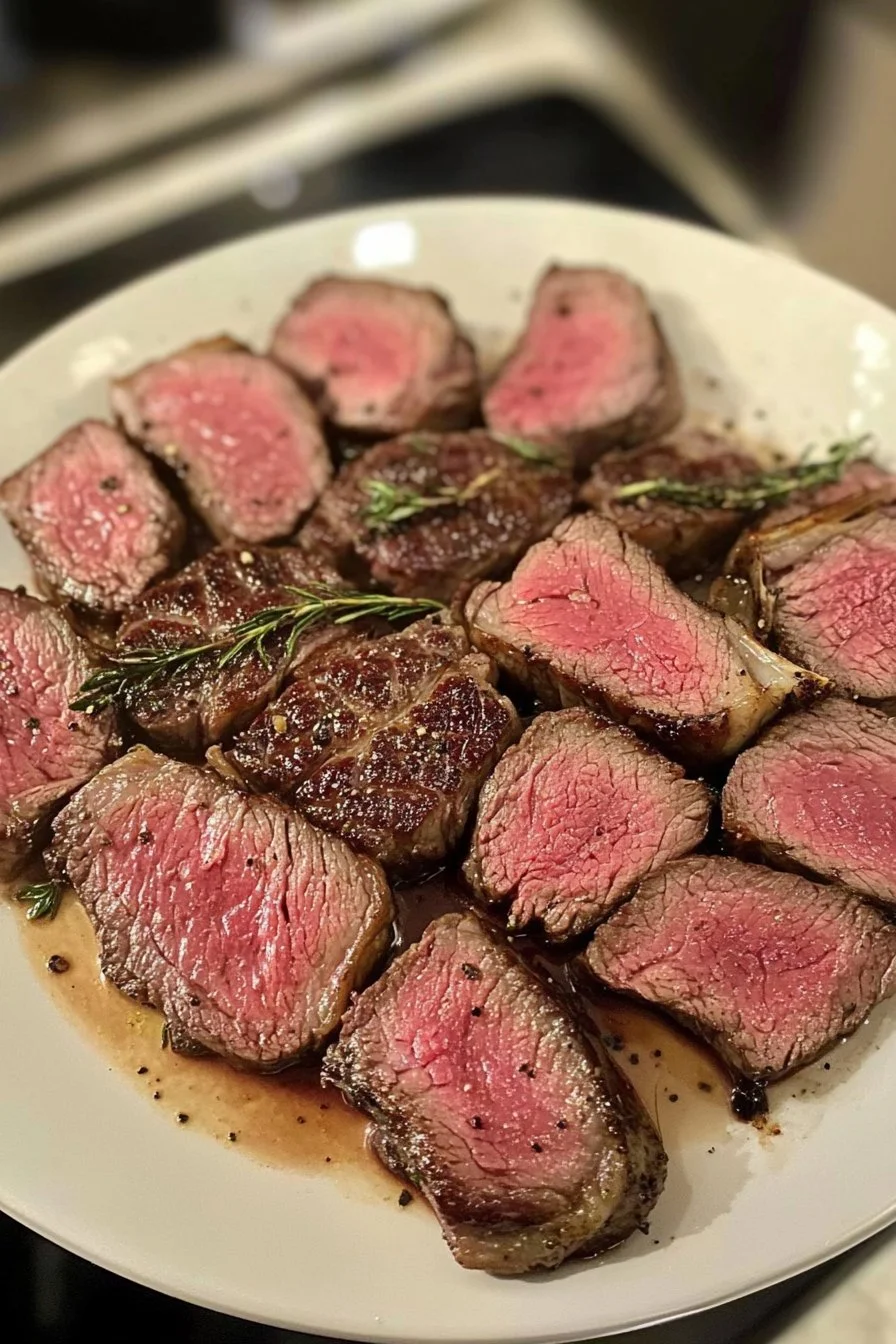 Stek ribeye w średnim wysmażeniu