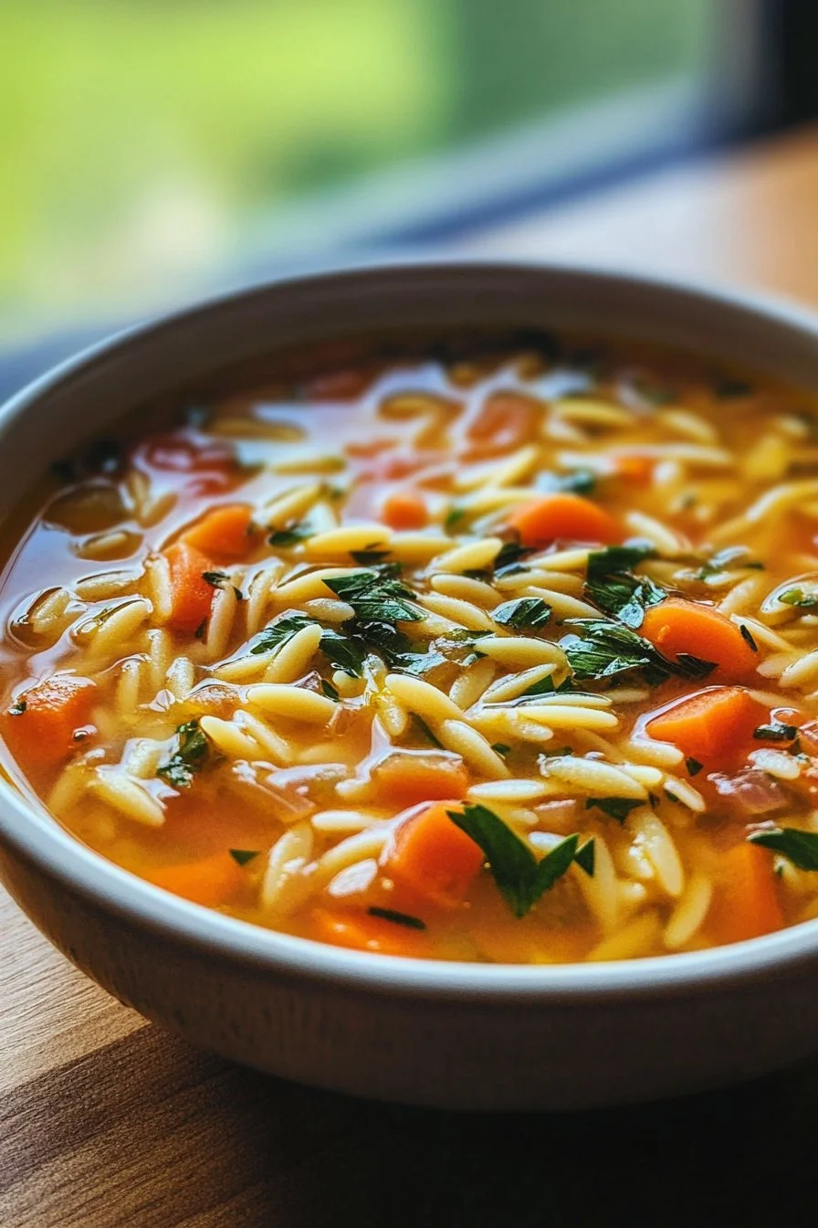 Zupa warzywna z orzo