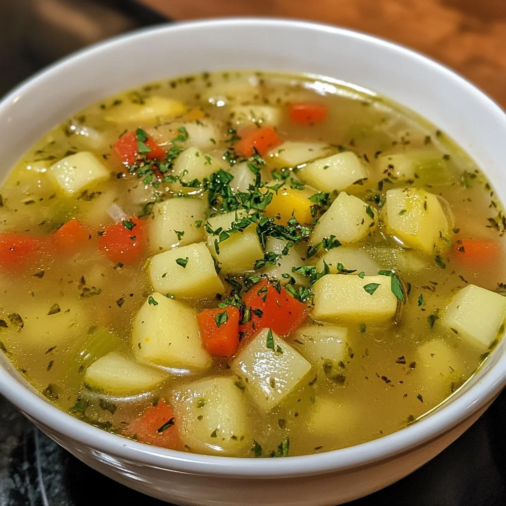Zupa z ziemniaków i porów inspirowana ratatouille w misce