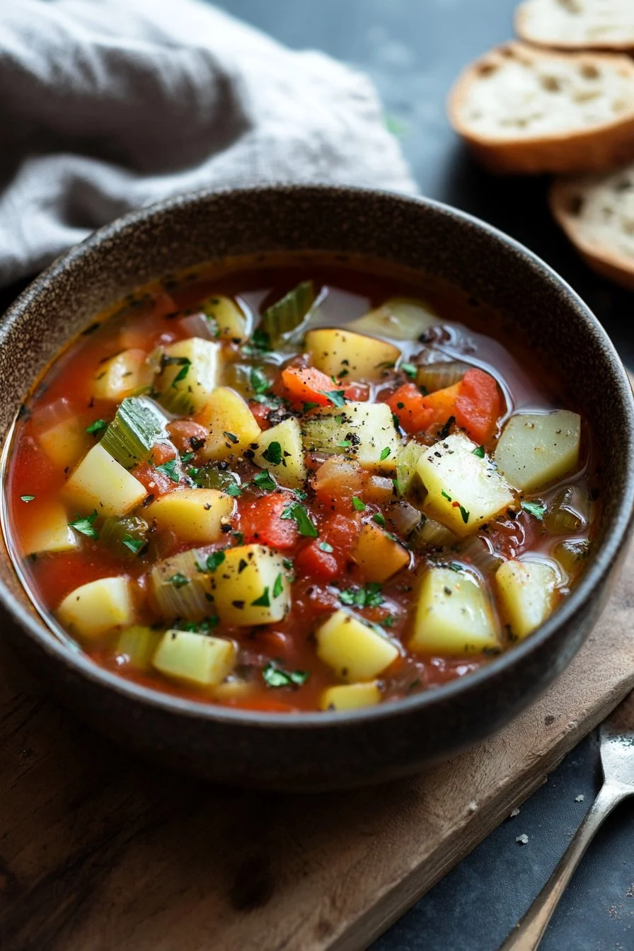 Zupa z ziemniaków i porów inspirowana ratatouille