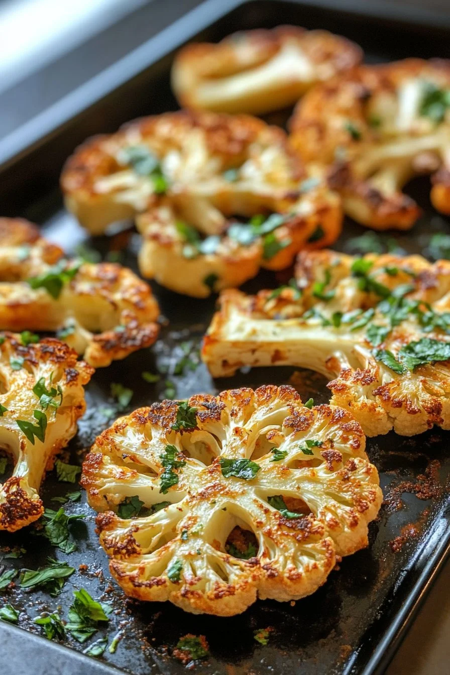 Chrupiące pieczone steki z kalafiora