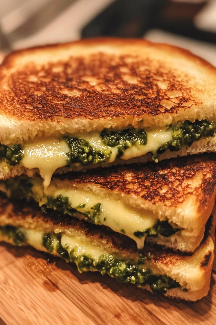 Grillowana kanapka serowa z pesto