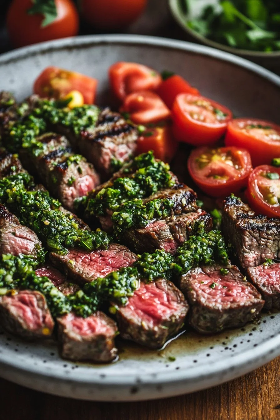 Grillowane miski z wołowiną chimichurri