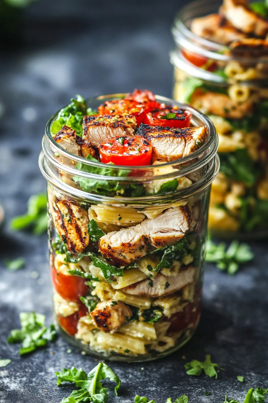 Grillowany kurczak Caesar w słoikach