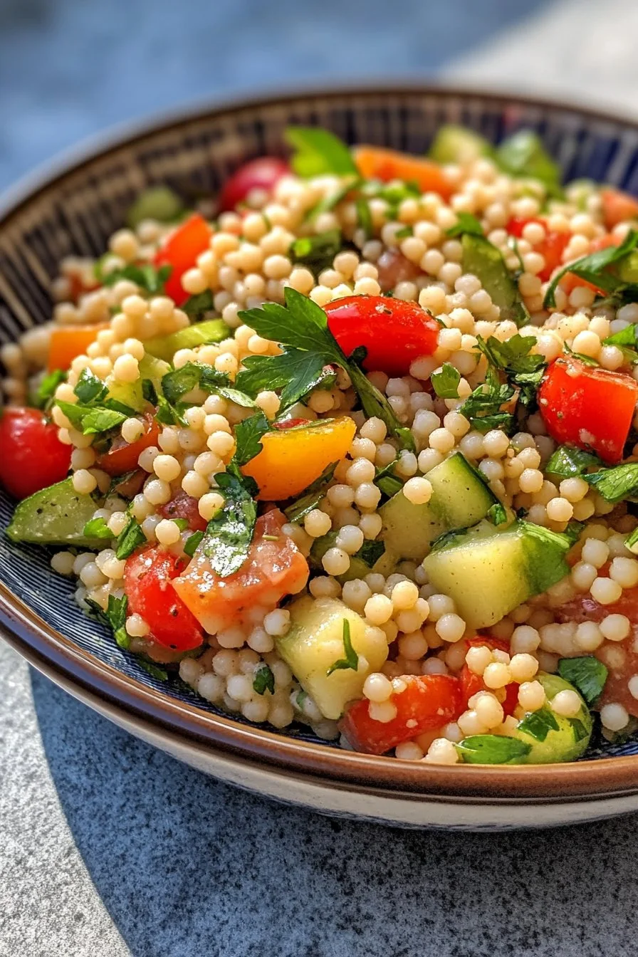 Israeli Couscous Salad Mediterranean Style