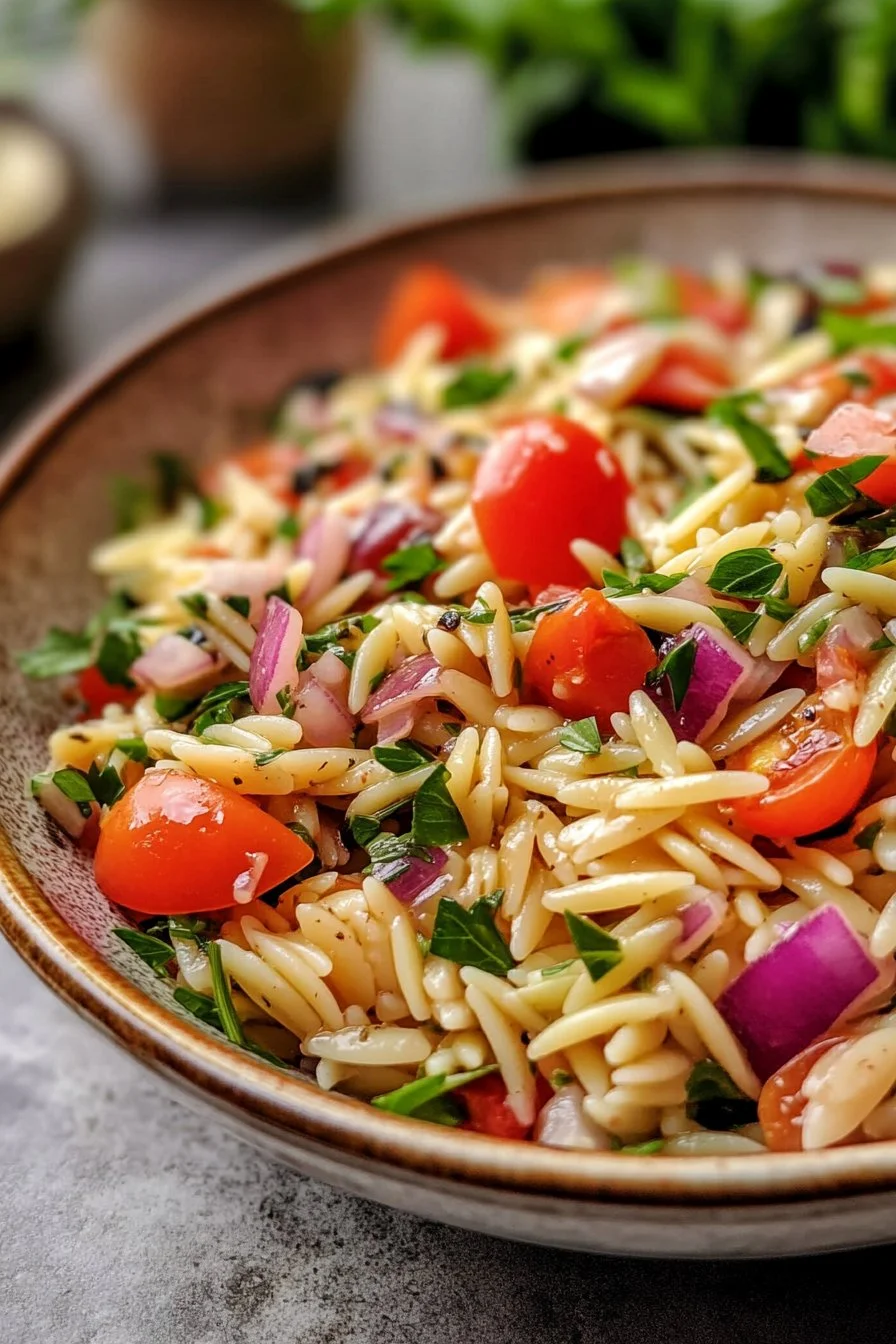 Klasyczna sałatka z orzo i balsamico