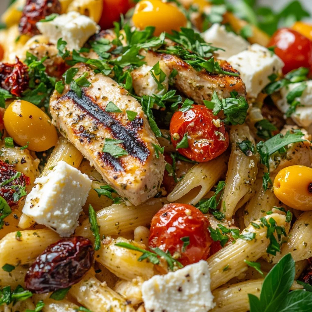 Kurczak Feta Greckie Pasta - smaczne danie na obiad