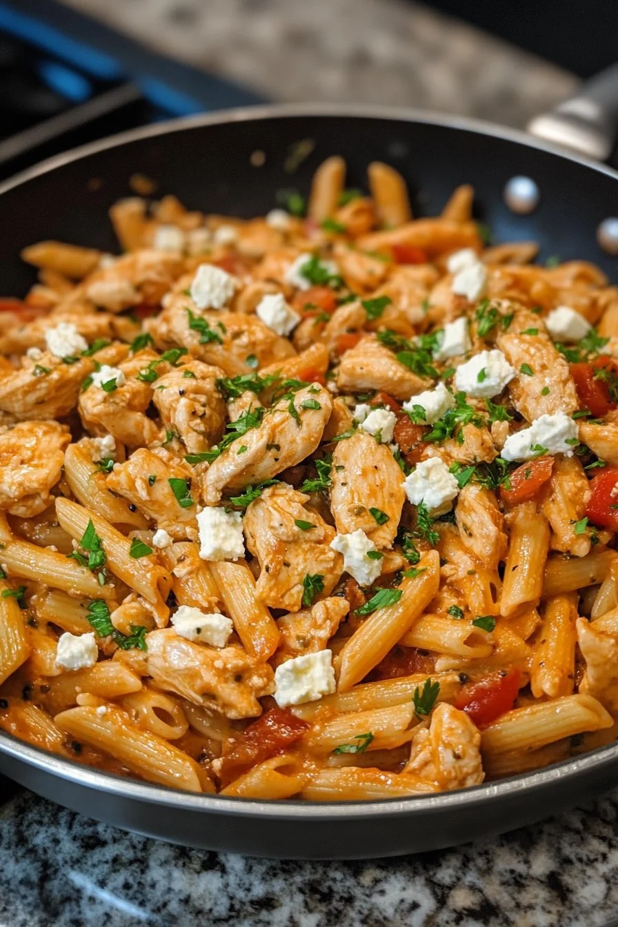 Kurczak Feta Greckie Pasta