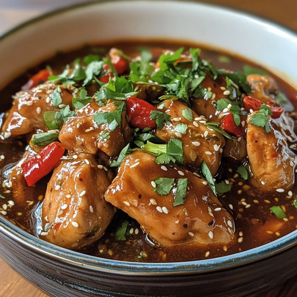Kurczak w słodkim sosie chili przygotowany w wolnowarze