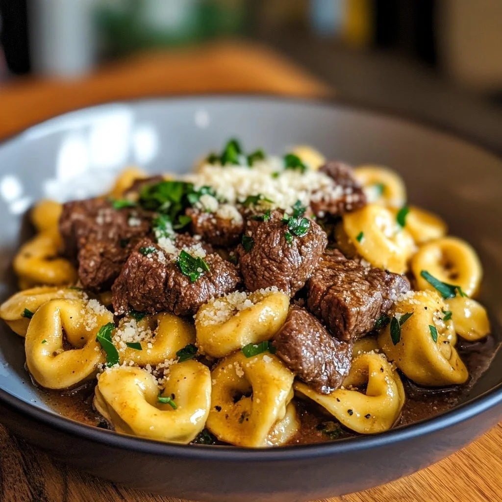 Tortellini ze stekiem w jednym garnku - szybki przepis na pyszne danie