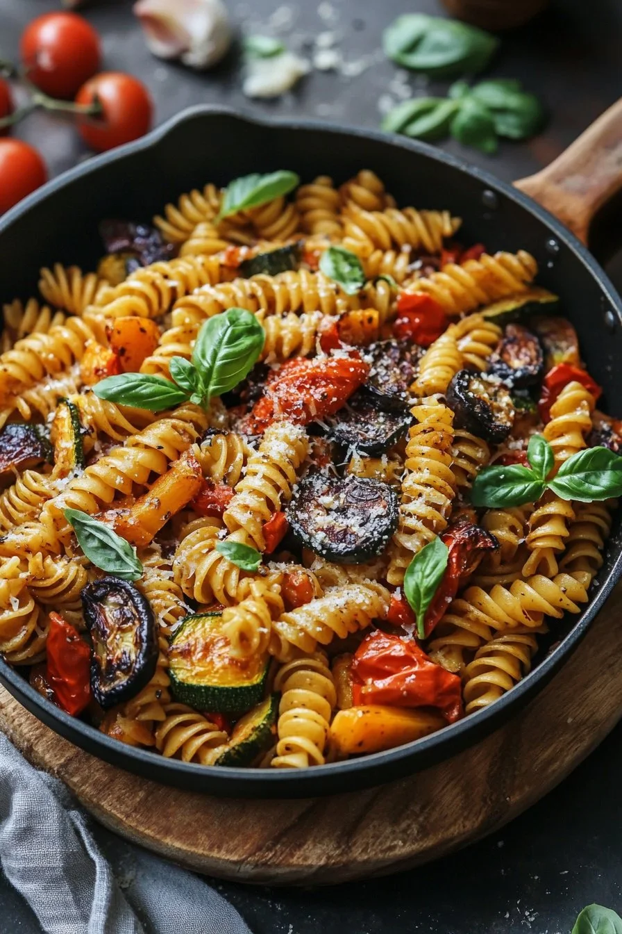 Pasta z pieczonymi warzywami