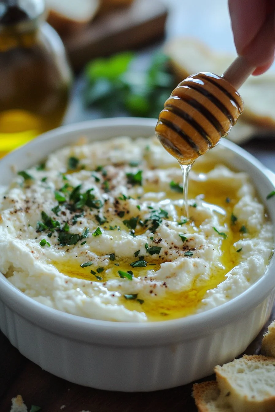 Pyszny dip ricotta z ostrym miodem