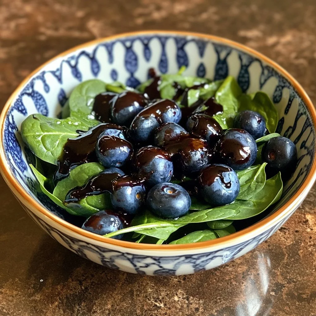 Sałatka z jagodami i szpinakiem z miodowo-balsamicznym dressingiem
