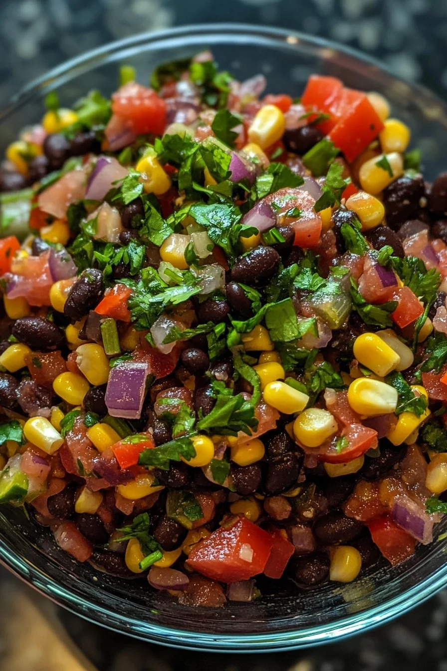 Salsa z czarnej fasoli i kukurydzy