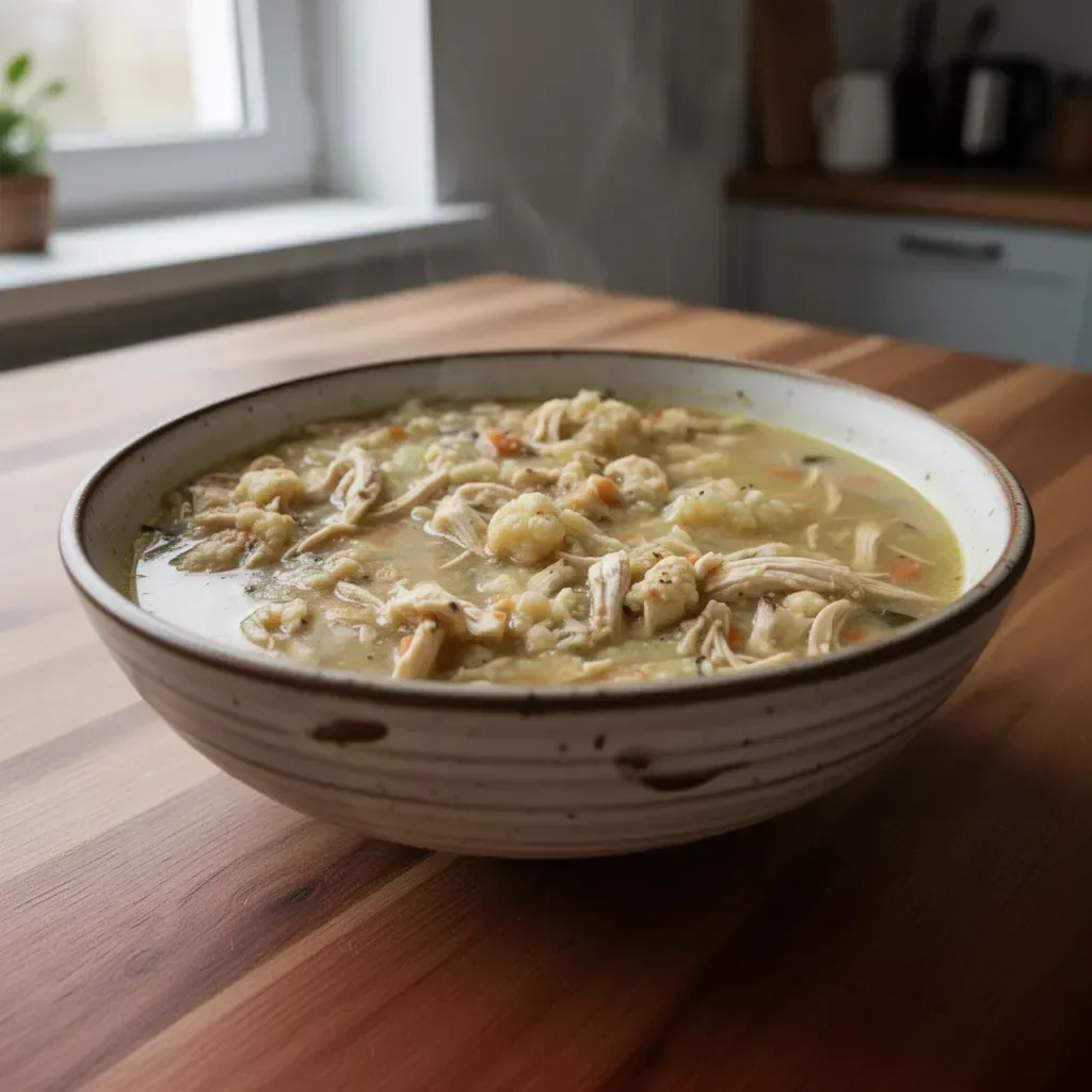 30-minutowa zupa z kurczaka i kalafiora, zdrowe danie przeciwzapalne