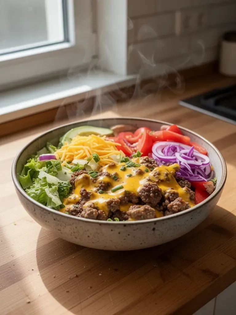 Bowle z Cheeseburgerami o Wysokiej Zawartości Białka
