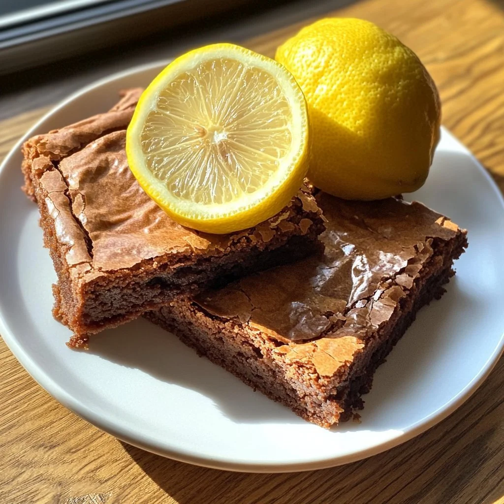 Pyszne brownie cytrynowe z cytrusowym smakiem i czekoladową teksturą.