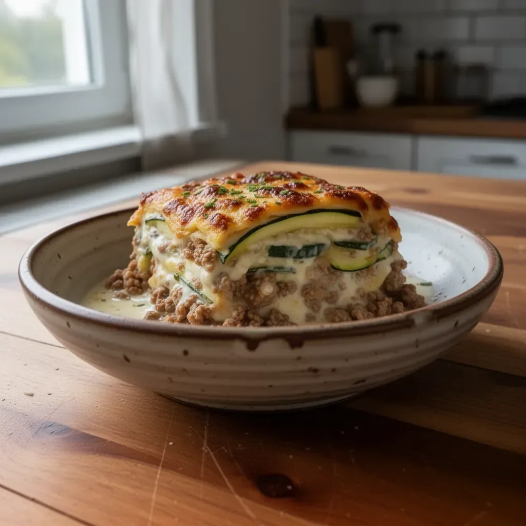Casserola z indykiem mielonym i cukinią, zdrowe comfort food