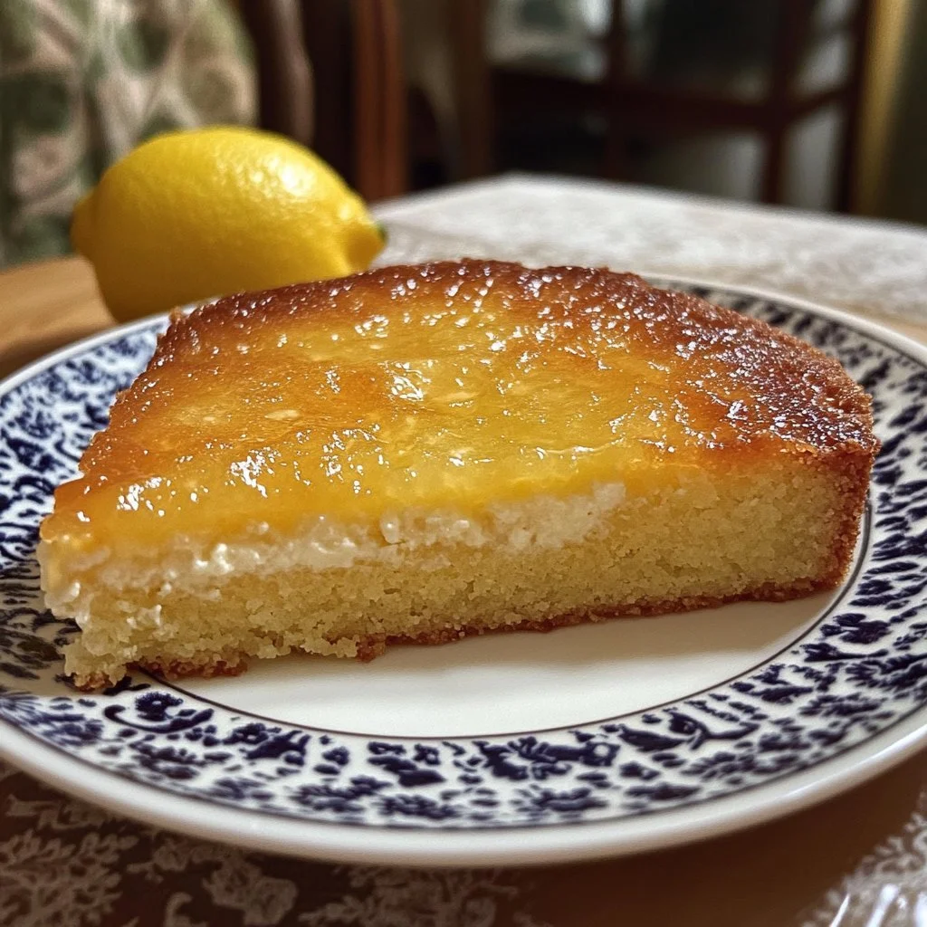 Ciasto cytrynowe z ricottą Nigelli na talerzu