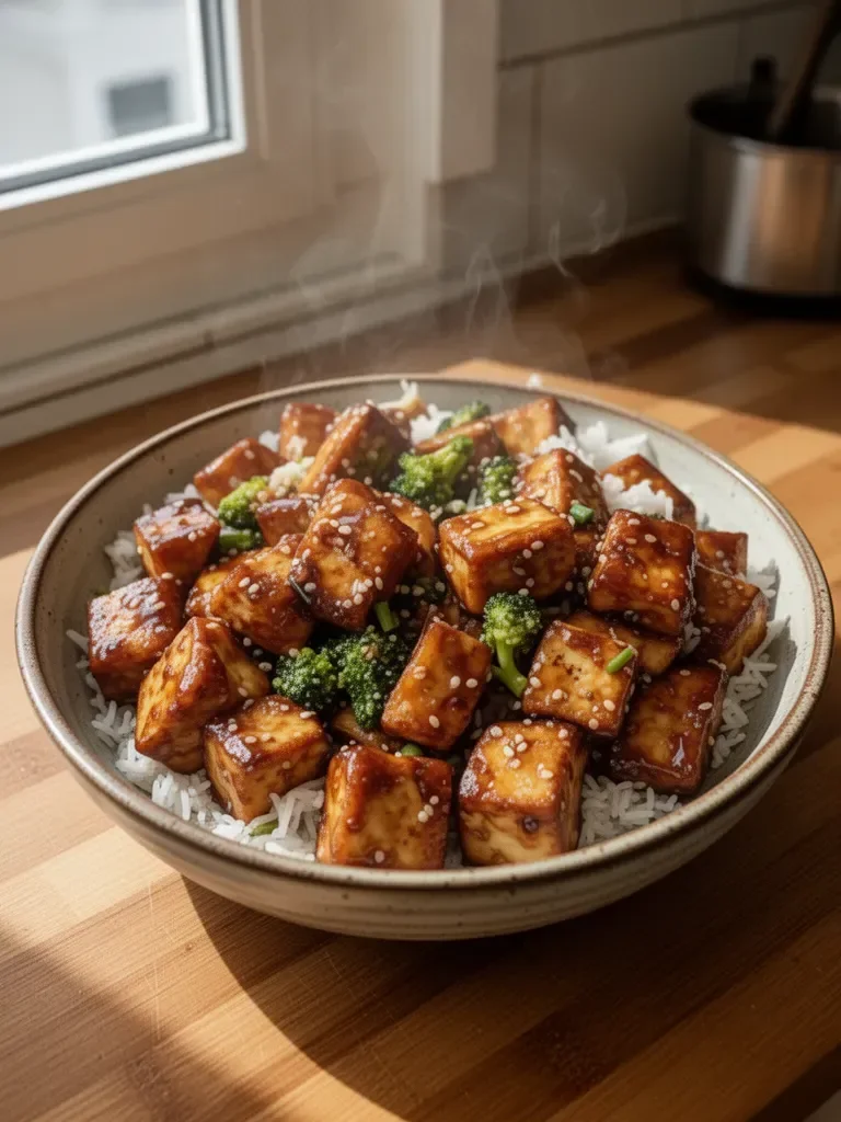 Crispy Honey Garlic Tofu