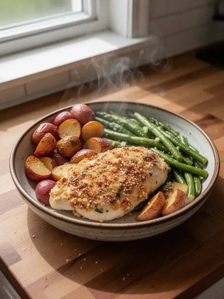 Healthy Parmesan Chicken with Vegetables