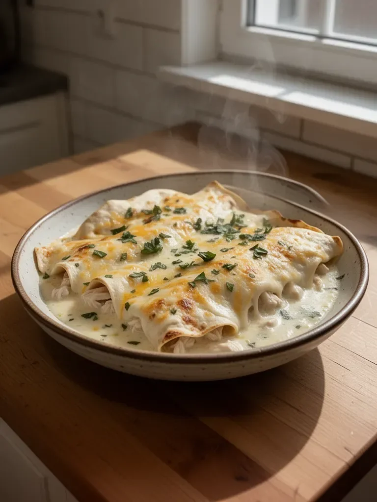 Kremowe Enchilady z Kurczakiem