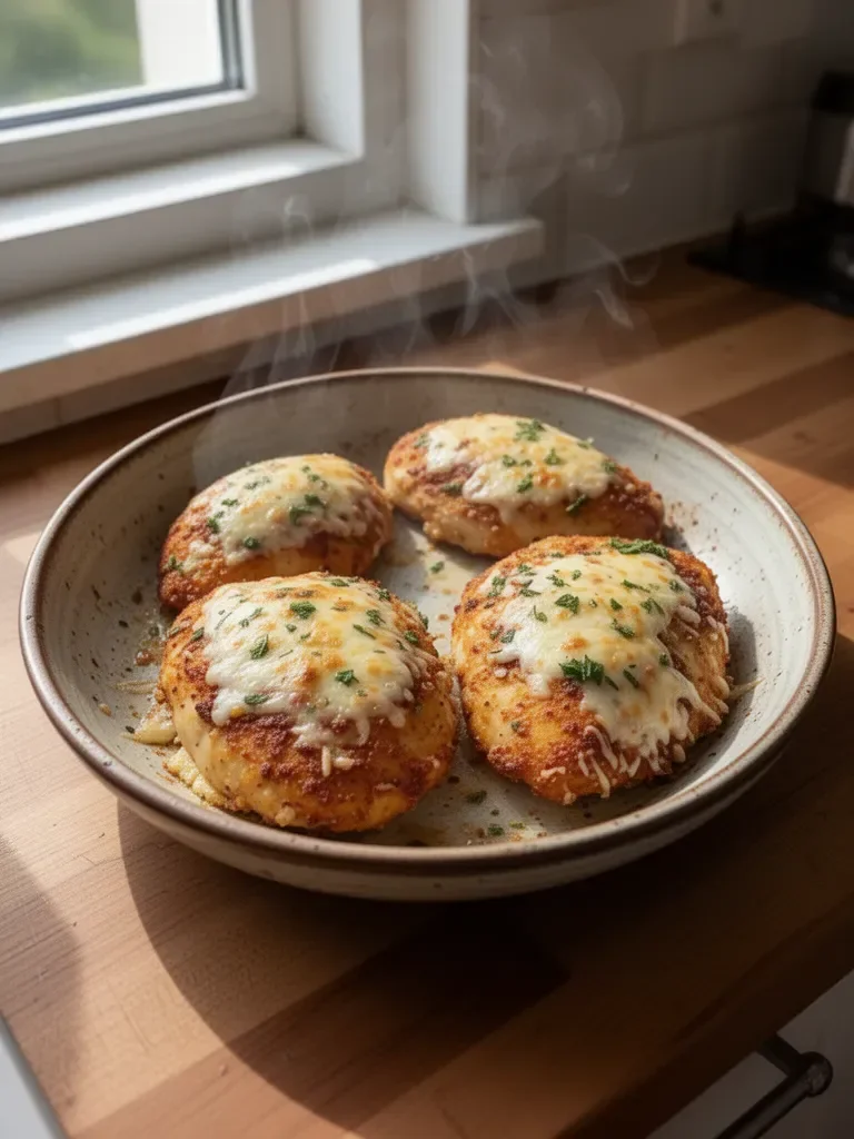 Kruche pieczone w powietrzu parmezańskie kurczaki