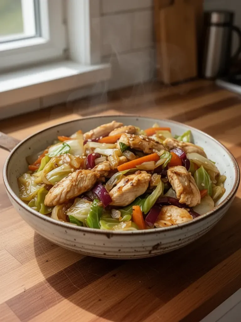 Kurczak z kapustą w stylu stir-fry